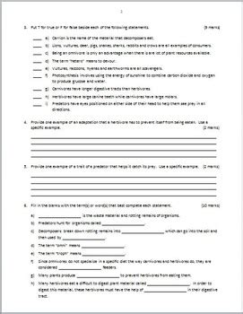 Organisms In Ecosystems Test Editable By Tangstar Science TPT