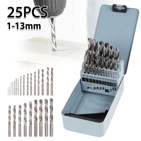 25 Piece HSS Cobalt Metal Drill Bit Set 1mm 13mm Quality High Speed