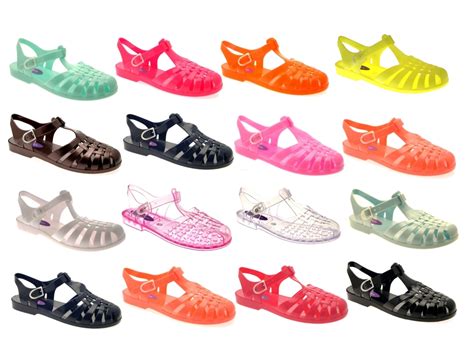 Womens Jelly Cut Out Sandals Ladies Flat Jellies Summer Holiday Beach ...