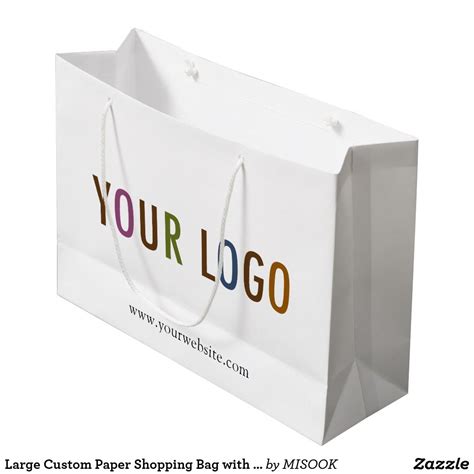 large custom paper shopping bag  company logo zazzle custom