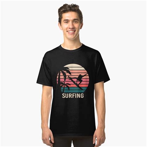 Classic T Shirt Mit Surfer Surfing Surfen Von Myblackdesigns