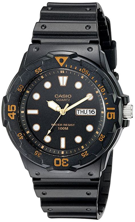 Men S Casio Analog Dial Black Resin Band Watch Mrw H Ev