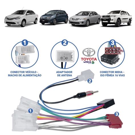 Chicote Linha Toyota Etios Corolla Hilux Liga O Som Antena Shopee Brasil