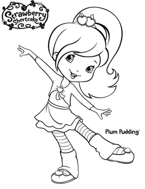 Strawberry Shortcake Friend Plum Pudding Coloring Page Coloring Sky