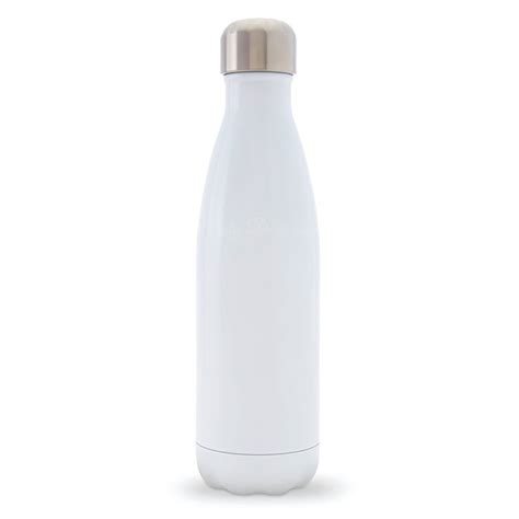 Personalised Plain Insulated Stainless Steel Bottle White Misty