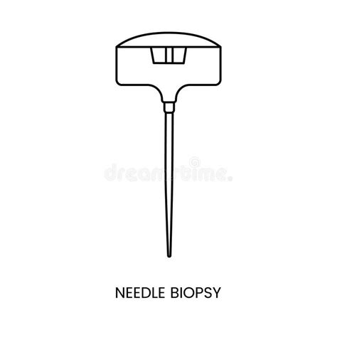 Needle Biopsy Icon Line In Vector Illustration Of A Needle For Bone