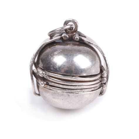 Lot Sterling Silver Expandable Photo Modernist Ball Charm