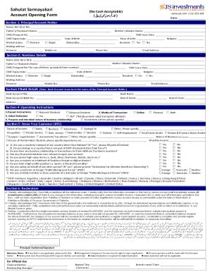 Fillable Online Account Opening Form 1 Of 2 For Individuals Fax Email