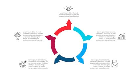 Infografía de flechas vectoriales Diagrama de ciclo con 5 opciones