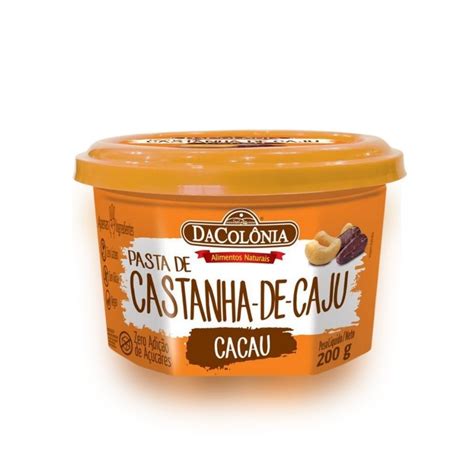 Pasta de Castanha de Caju Cacau 200g DaColônia EMPÓRIO CENTRAL SUL