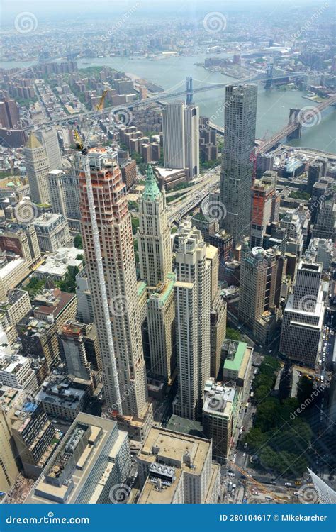 Manhattan aerial stock image. Image of concrete, view - 280104617