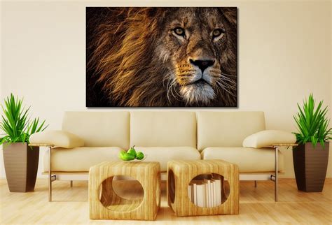 Lion Canvas Wall Art Lion Wall Art African Lion Canvas Print Etsy