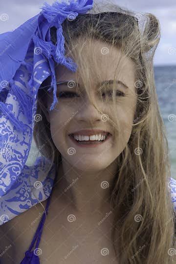 Portrait Of Beautiful Girl At The Beach Stock Image Image Of Lanikai