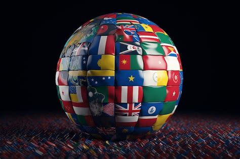 Premium Photo Earth Globe Surrounded By Diverse Flags Representing