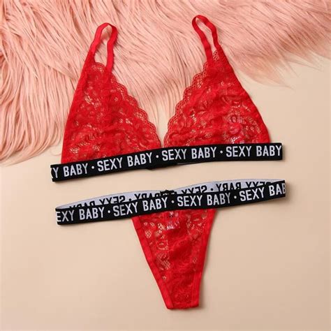 Lingerie Sexy Dentelle Soutien Gorge String String Lingerie De Nuit Babydoll Sous Vêtements