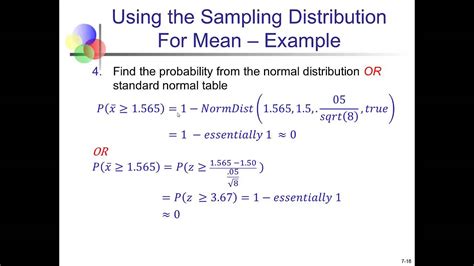 Chapter 7 2 Sampling Distribution Of The Sample Mean Youtube