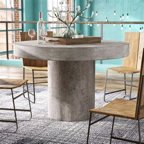 Georgia 47'' Concrete Pedestal Dining Table | Мебель