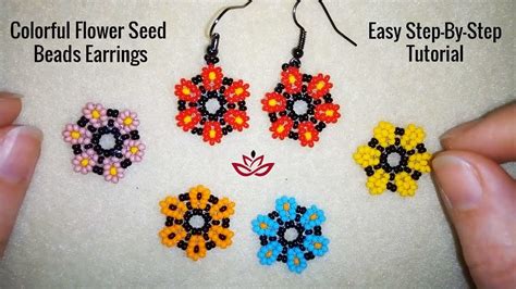 Colorful Flower Seed Beads Earrings Tutorial Youtube