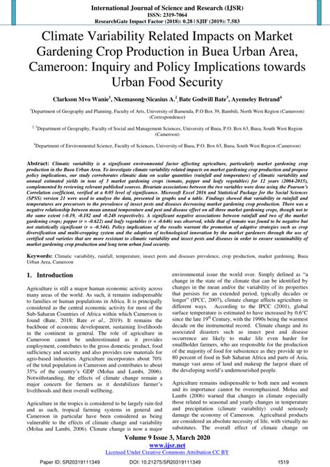 (PDF) Climate Variability Related Impacts on Market Gardening Crop ...