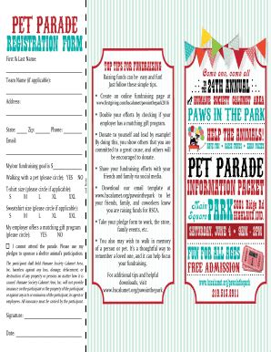 Fillable Online PET PARADE REGISTRATION FORM Hscalumet Org Fax Email