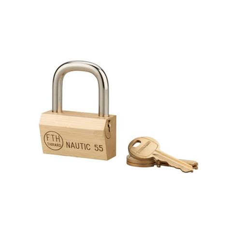 Cadenas à clé Nautic THIRARD Laiton Acier 55mm 3 clés