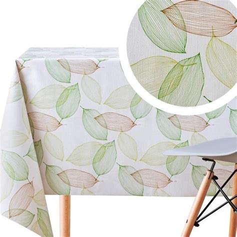 Nappe Toile Cir E Motif Feuilles Naturel Nappe Pvc Feuille Verde