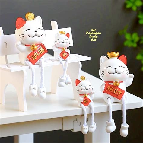 Jual Set Pajangan Lucky Cat Set Pajangan Imlek Cny Pajangan Kucing