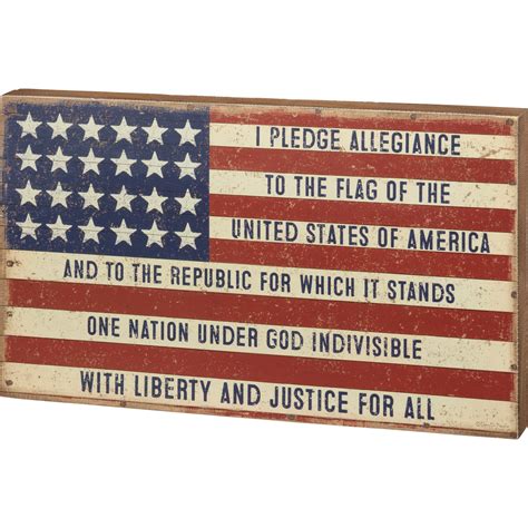 I Pledge Allegiance To The Flag Box Sign | Primitives By Kathy