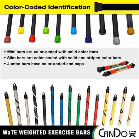 Cando Slim Wate Bar Lb Yellow Total Body Workout Weighted Exercise