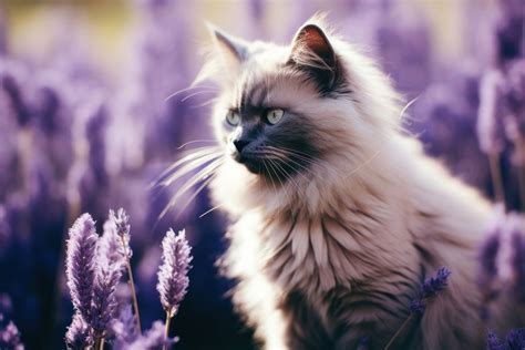 A cat purple lavender animal. | Free Photo - rawpixel