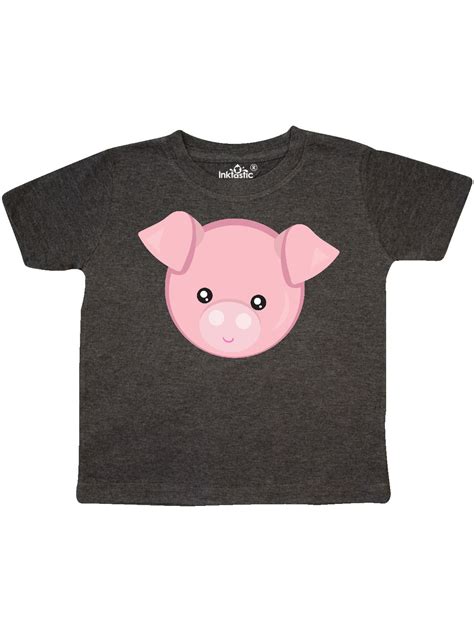 INKtastic - Cute Pig, Little Pig, Pig Head, Pink Pig Toddler T-Shirt ...