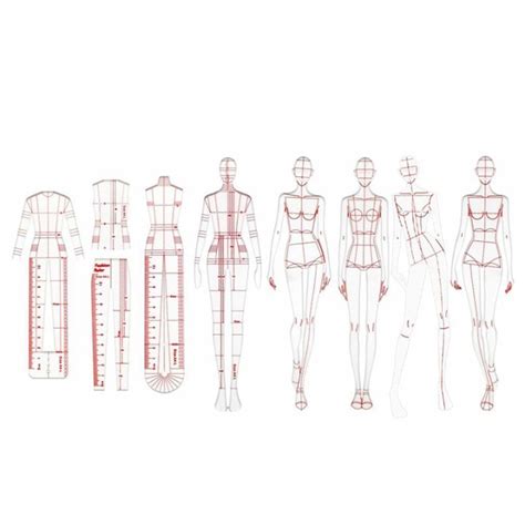 Fashion Illustration Rulers Sketching Templates Ruler Sewing Humanoid