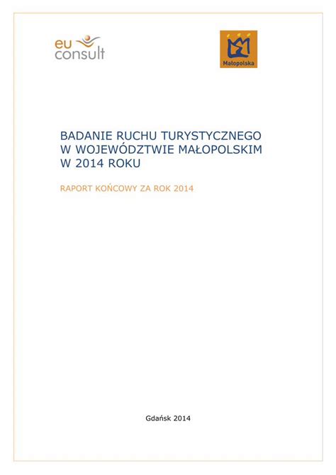 PDF BADANIE RUCHU TURYSTYCZNEGO W WOJEWÓDZTWIE poboru próby