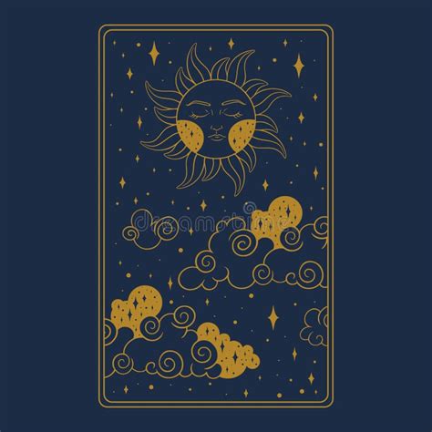 Tarot Aesthetic Golden Card Occult Tarot Design For Oracle Card Covers