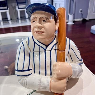 Vintage 1997 Babe Ruth NY Yankees Clay Art Cookie Jar Hand Painted EUC EBay