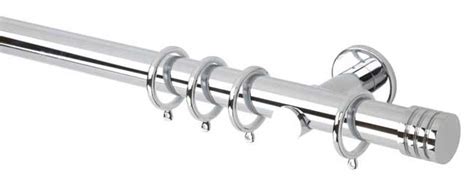 35mm Neo Stud Chrome Curtain Pole 360cm