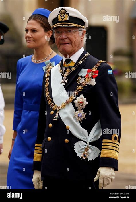 King of Sweden Carl XVI Gustaf (right) with Crown Prince Victoria as ...