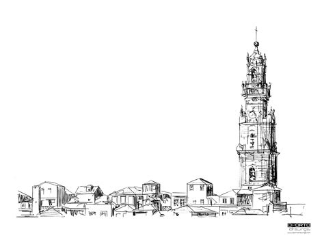 torre dos clérigos e casario OPORTO drawings