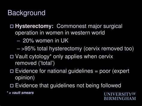 Ppt Which Women Are Having A Hysterectomy And Why A Plain English