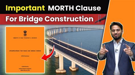 Important Clauses Of Morth For Bridge Construction Morth Bridge Youtube