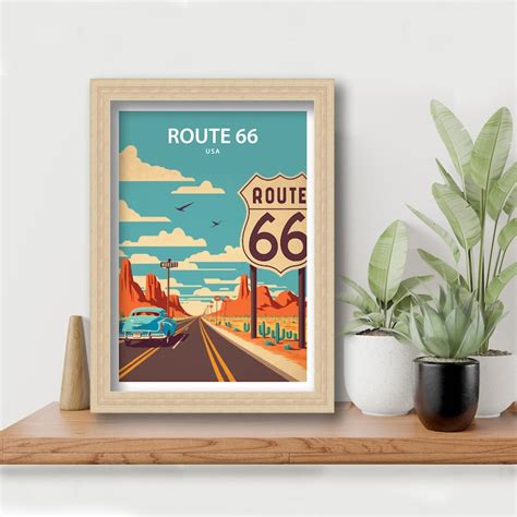 Route 66 Art Print Route 66 Route 66 Wall Decor Route 66 - Etsy