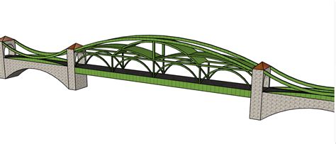 大型石质双拱桥桥梁模板su模型桥梁土木在线