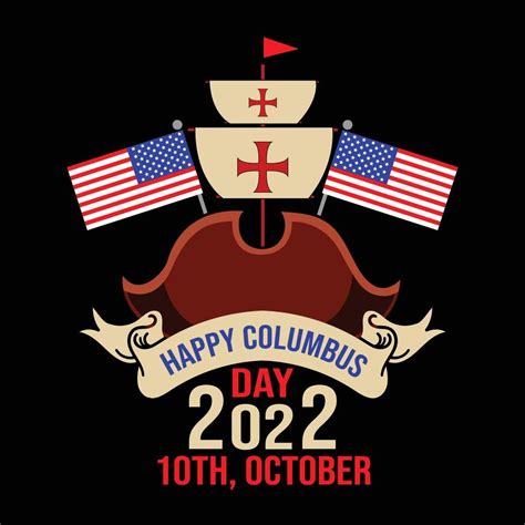 Columbus Day T Shirt Design 9570809 Vector Art At Vecteezy