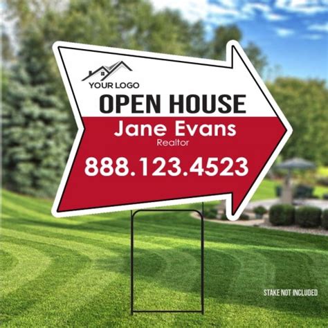 Custom Digital Full Color Arrow X Yard Signs Open House