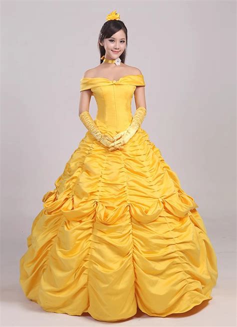 Disney Movie Cosplay Belle Costume Adult Princess Belle Dress