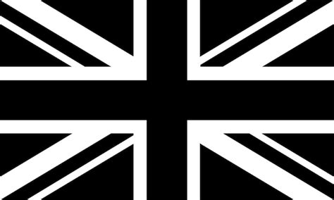 Premium Vector | UK flag black and white vector