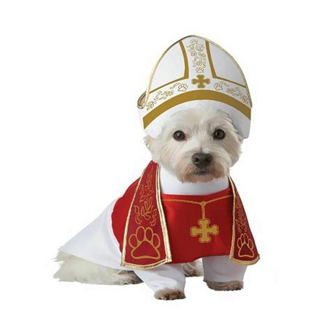 Cute Funny Pope Dog Puppy Cat Costume Halloween Clothes Dress Up Hat ...