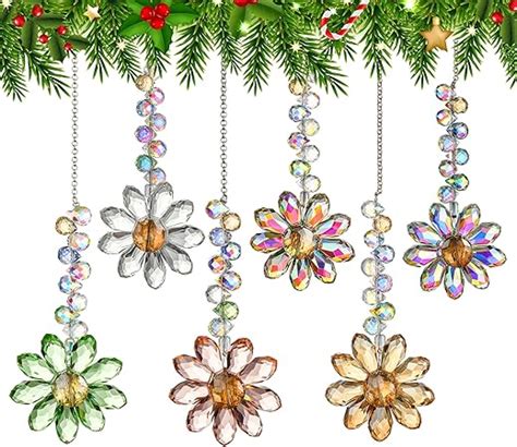 Amazon Hdcrystalgifts Pcs Crystal Sunflower Suncatchers Hanging