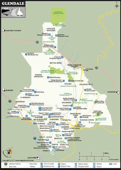 Glendale California Map