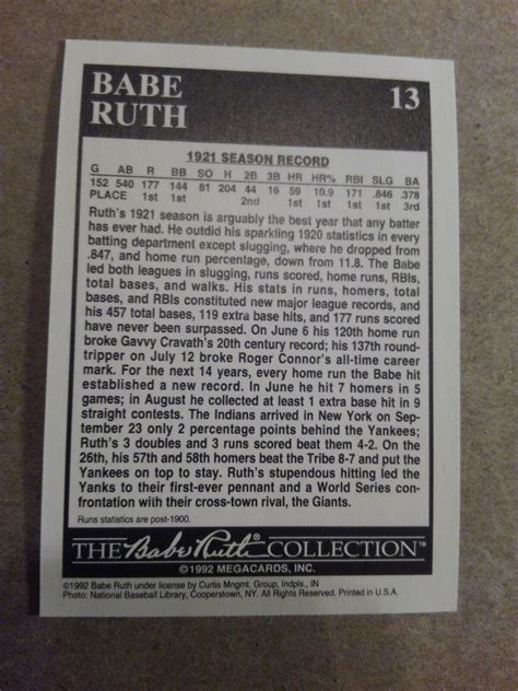 Megacards The Babe Ruth Collection Babe Ruth For Sale Online Ebay